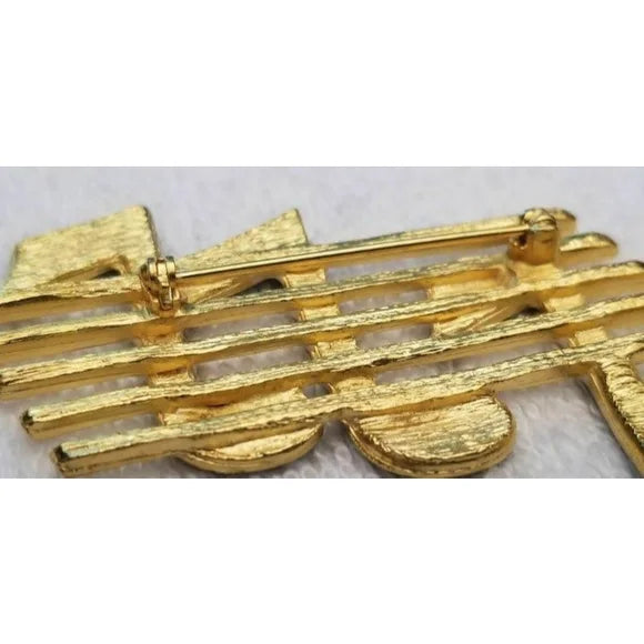 Enamel Staff & Notes Brooch