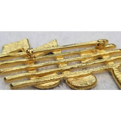 Enamel Staff & Notes Brooch
