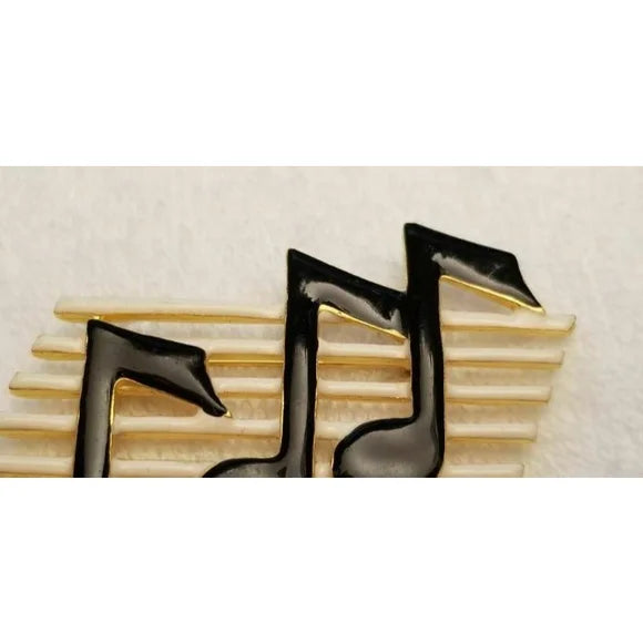 Enamel Staff & Notes Brooch