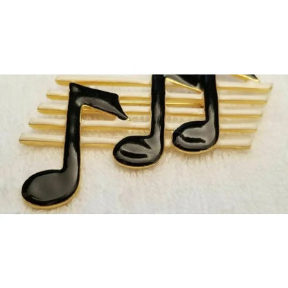 Enamel Staff & Notes Brooch