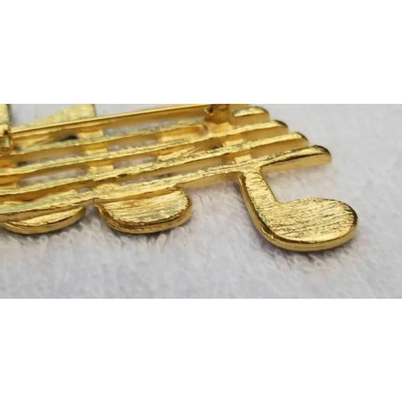 Enamel Staff & Notes Brooch