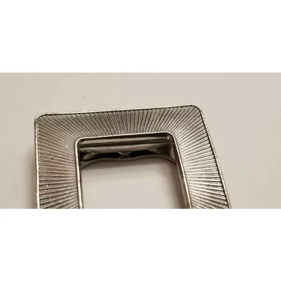 Square Silver Tone Scarf Clip