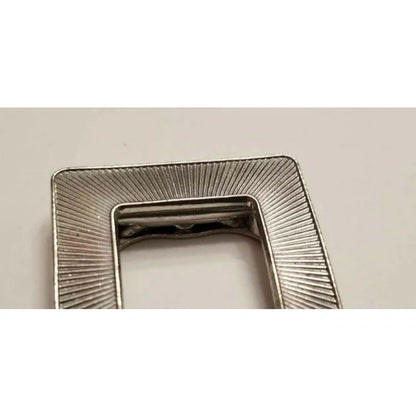 Square Silver Tone Scarf Clip