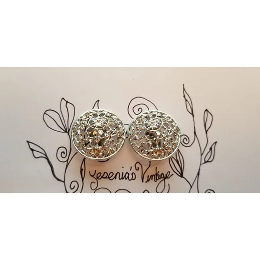 Vintage Sarah Coventry Frozen Lace Clip On Earrings
