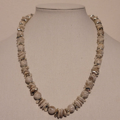 Gray and Silver Bead Necklace