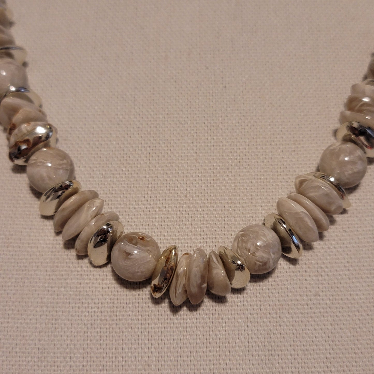 Gray and Silver Bead Necklace