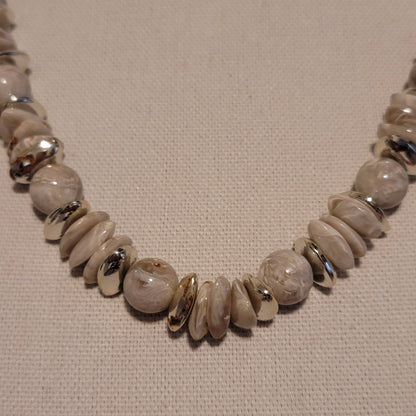 Gray and Silver Bead Necklace