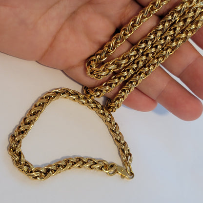 Gold Tone Necklace and Matching Bracelet