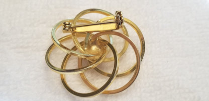 Vintage Gold Tone Interlocking Brooch
