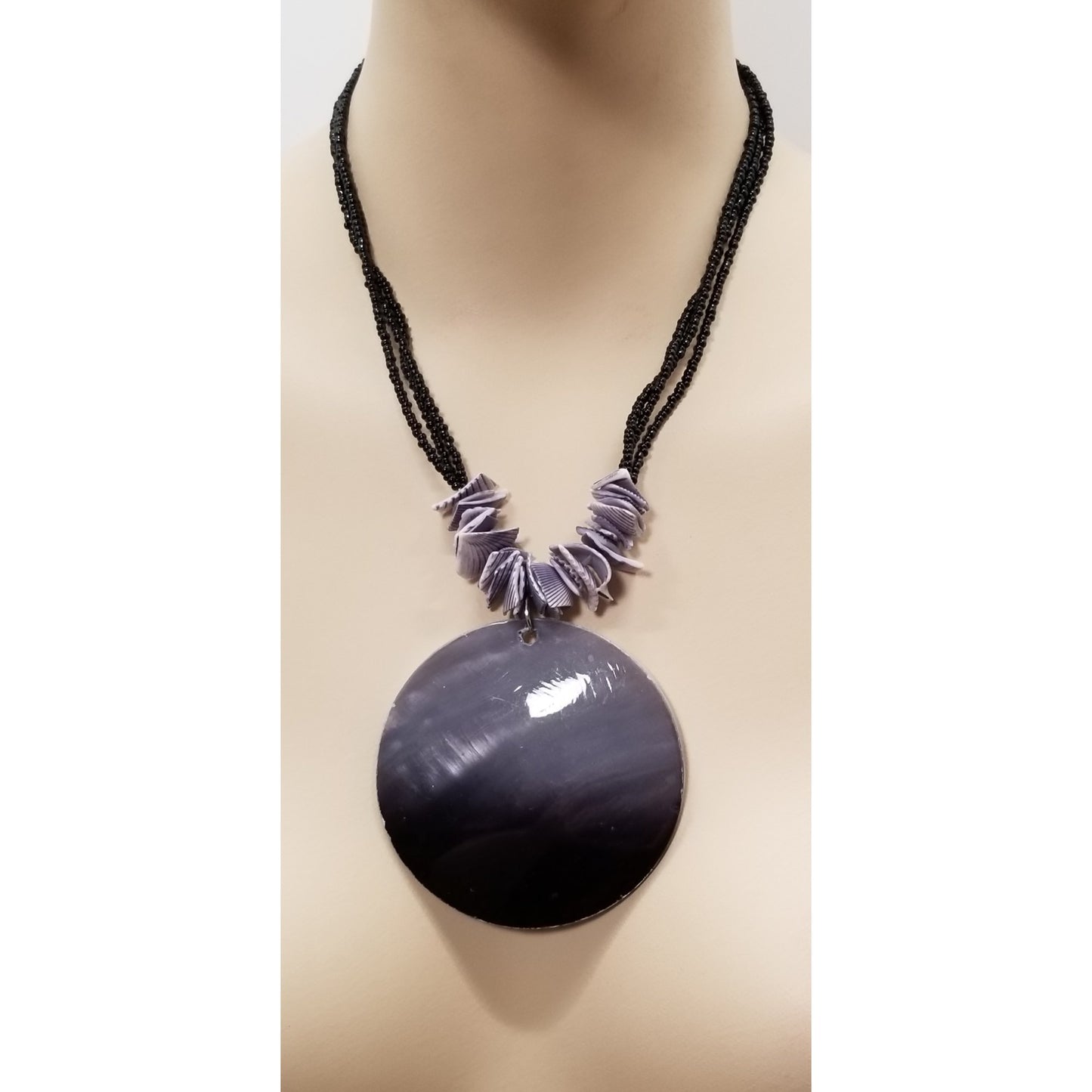 Black & Gray Shell Beaded Necklace