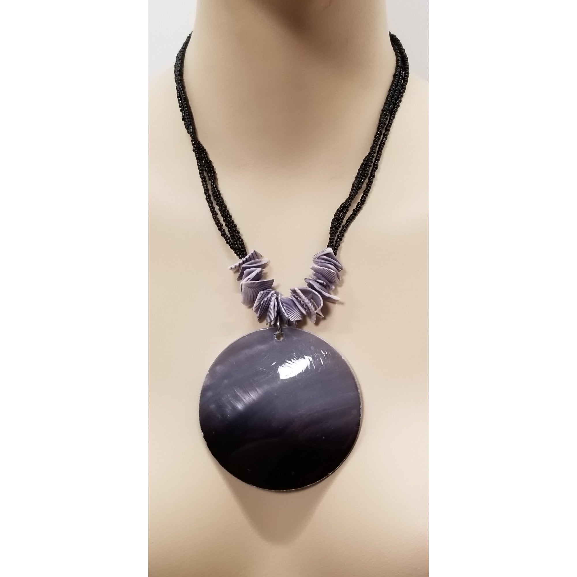 Black & Gray Shell Beaded Necklace