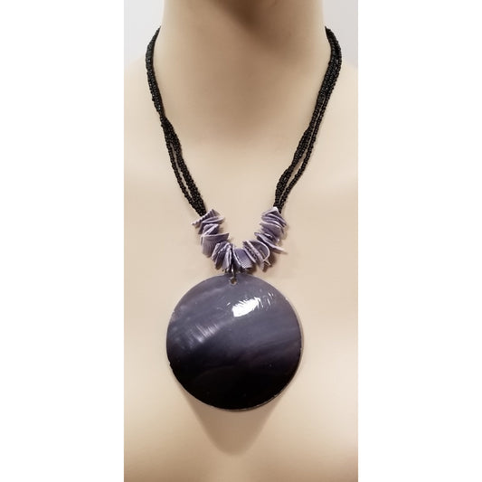 Black & Gray Shell Beaded Necklace