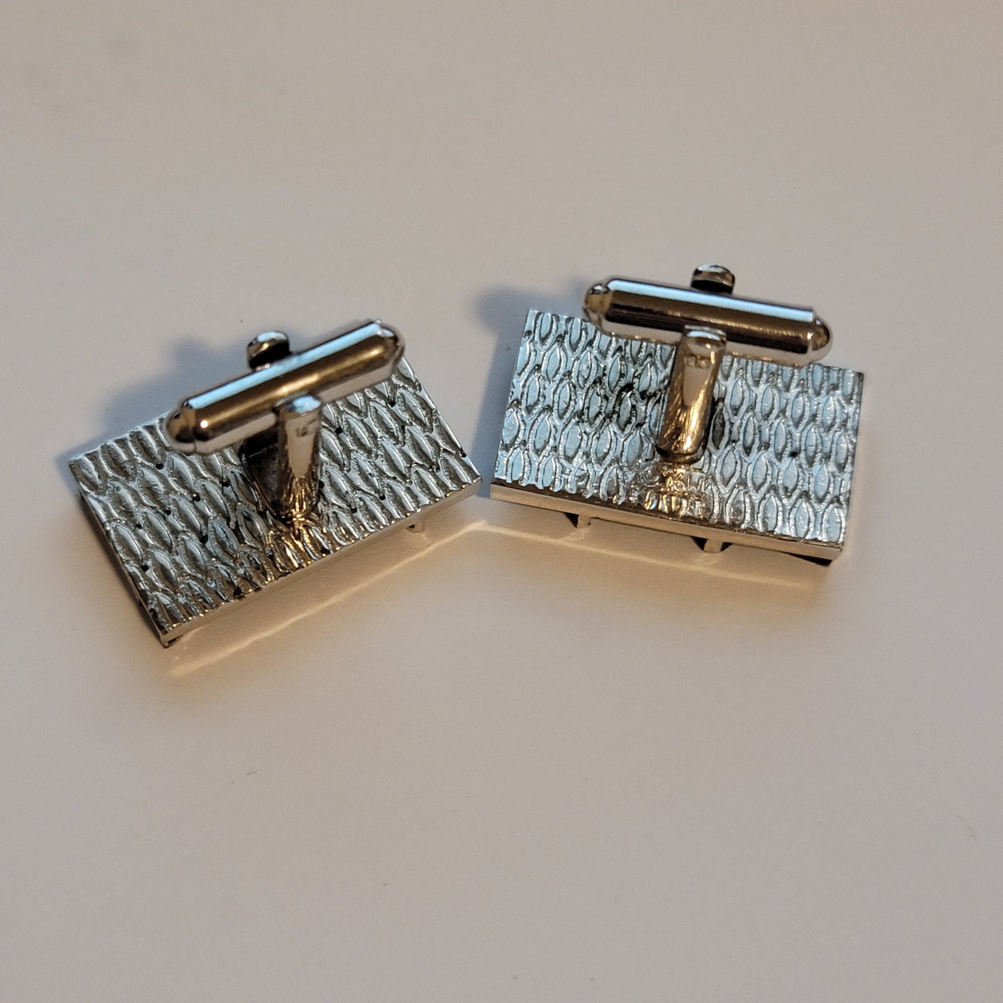Silver & Black Abstract Cufflinks