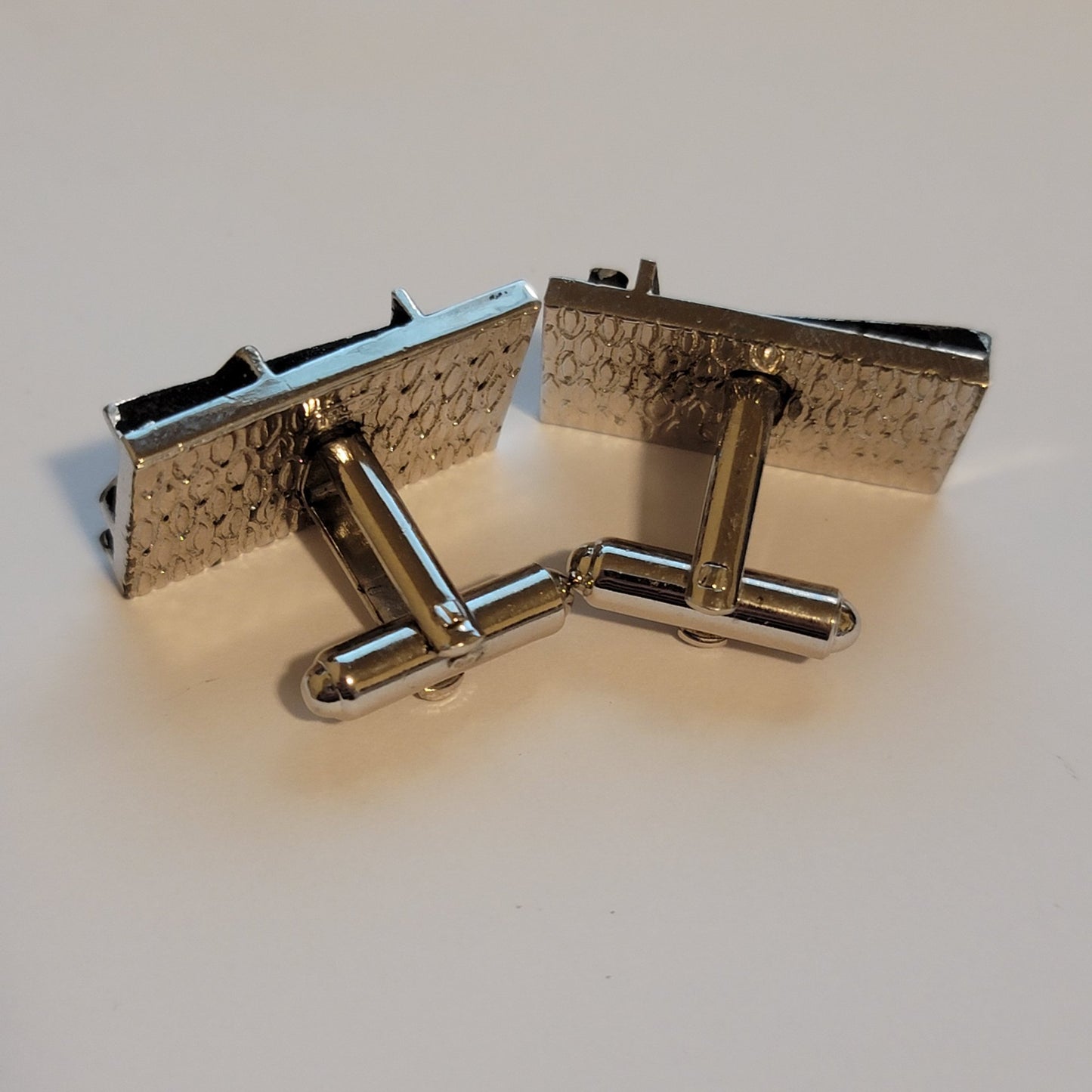 Silver & Black Abstract Cufflinks
