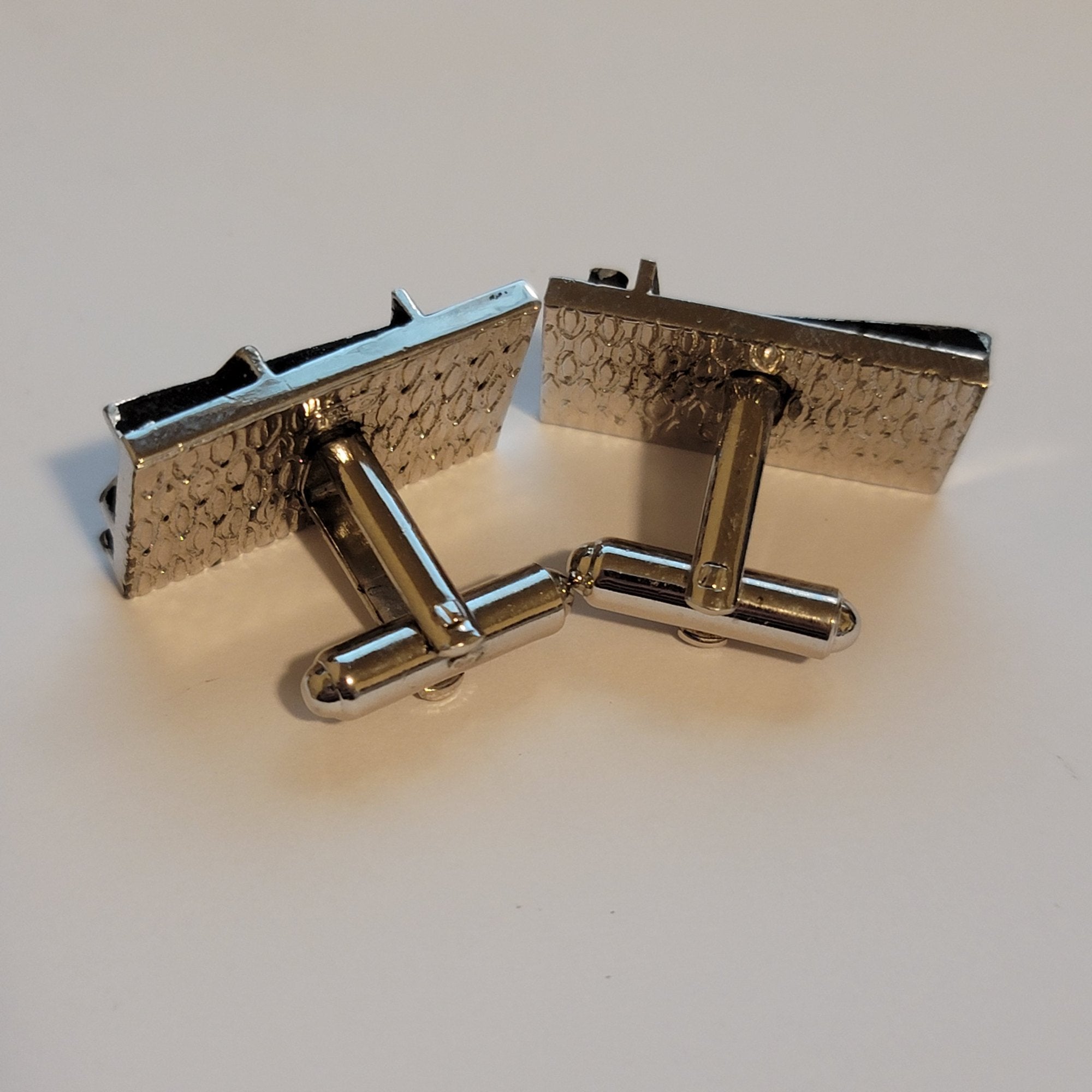 Silver & Black Abstract Cufflinks