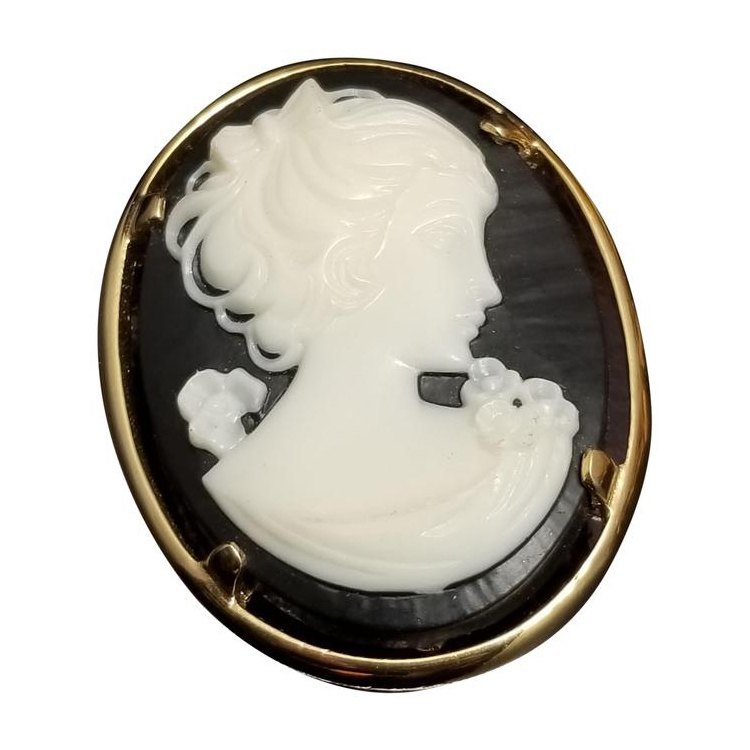 Vintage Gold Tone Napier Cameo Brooch