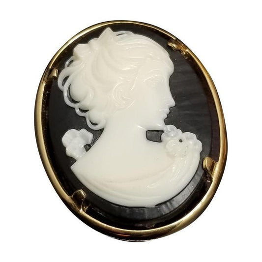 Vintage Gold Tone Napier Cameo Brooch