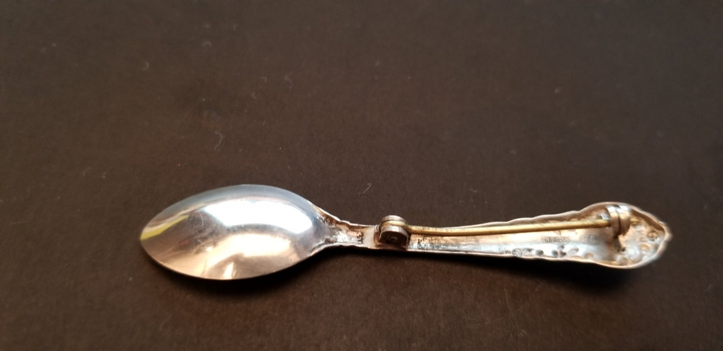 Vintage SB Sterling Salt Spoon Brooch