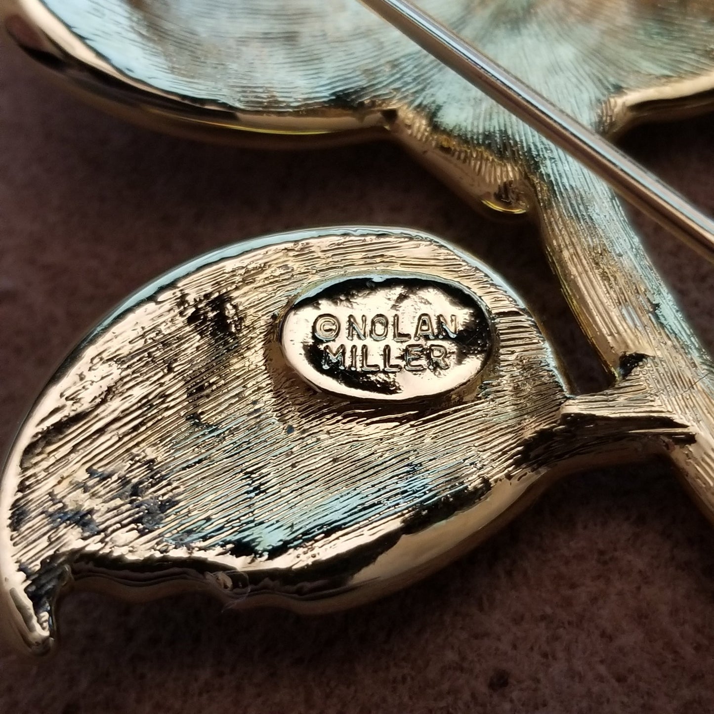 Vintage Nolan Miller Rhinestone Rose Brooch
