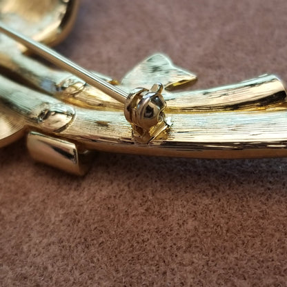 Vintage Nolan Miller Rhinestone Rose Brooch