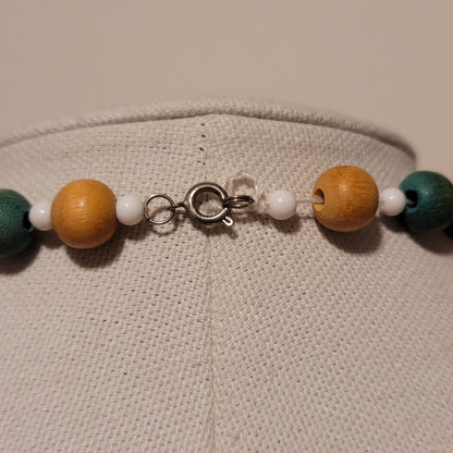 Vintage Graduated Wooden Bead Necklace
