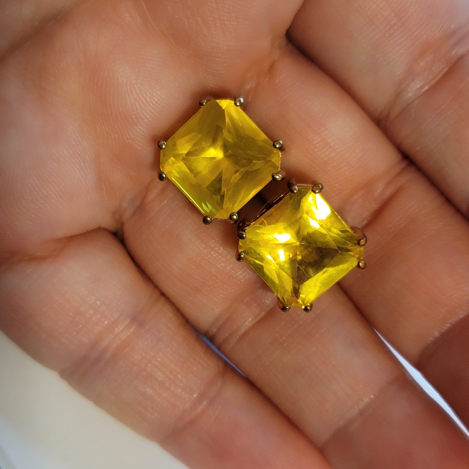 Yellow Stud Earrings