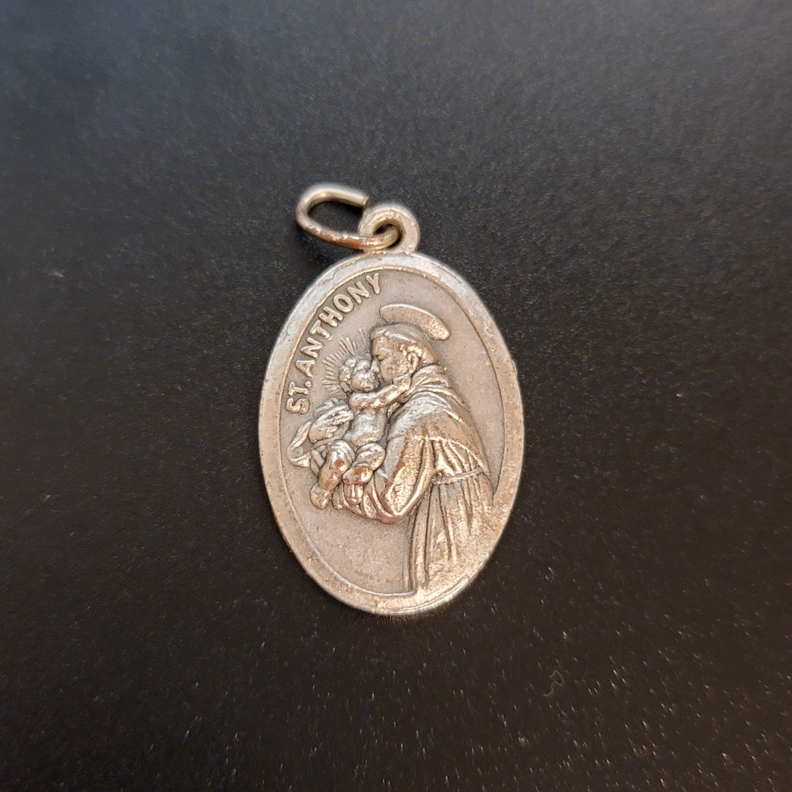 Vintage St. Anthony Padua Holy Relic Reliquary Medal Pendant