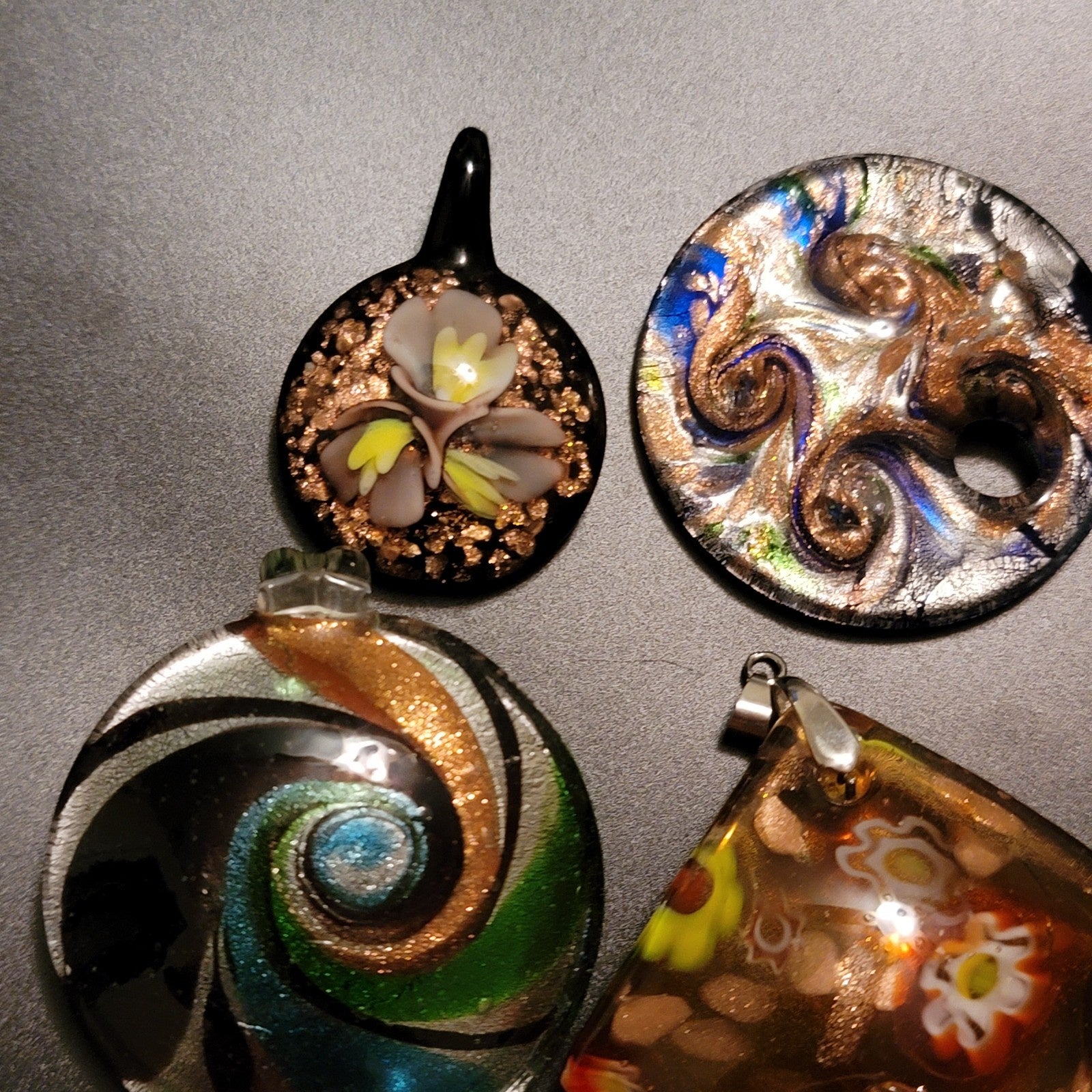 Lot of 5 Glass Pendants