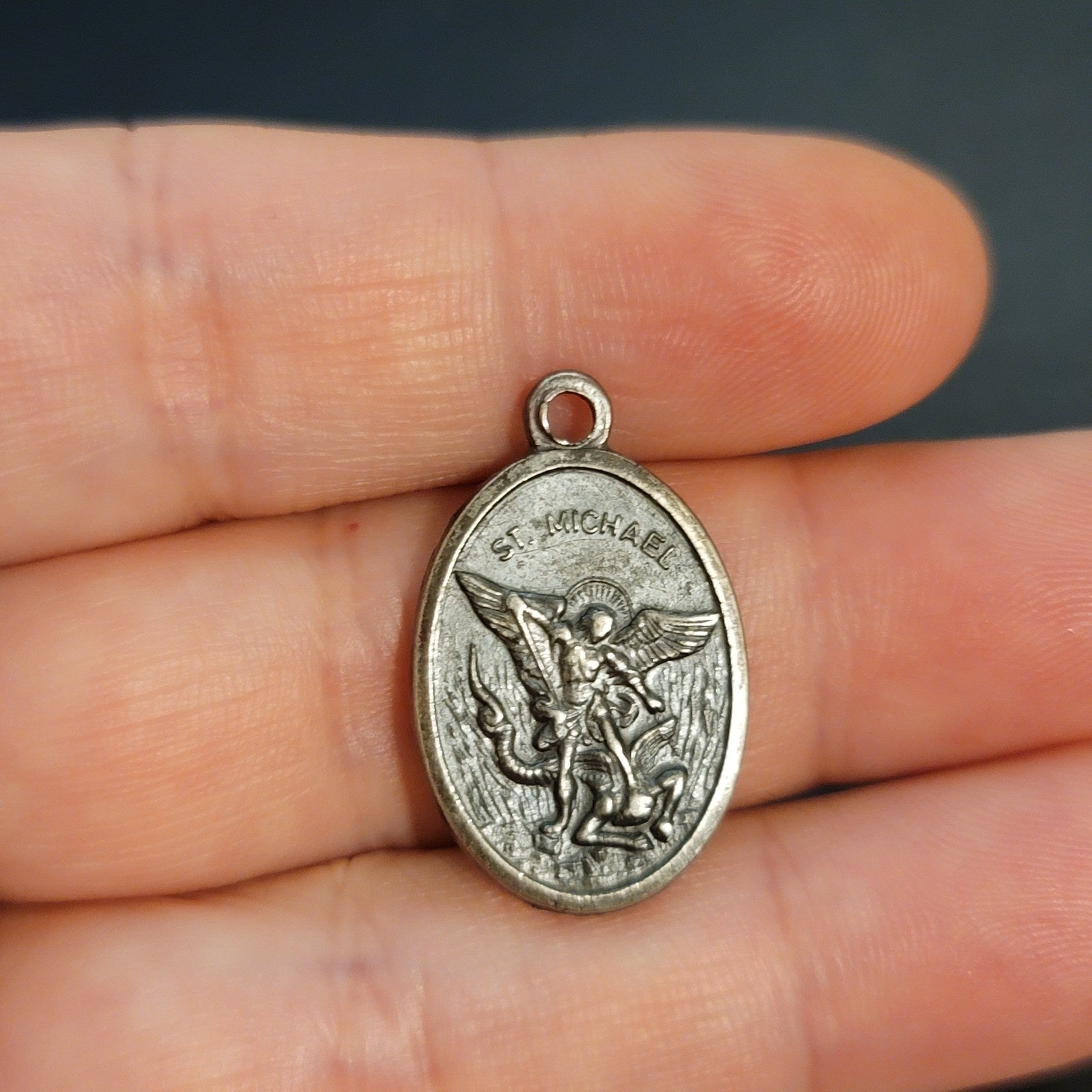 Vintage St. Michael Metal Pendant