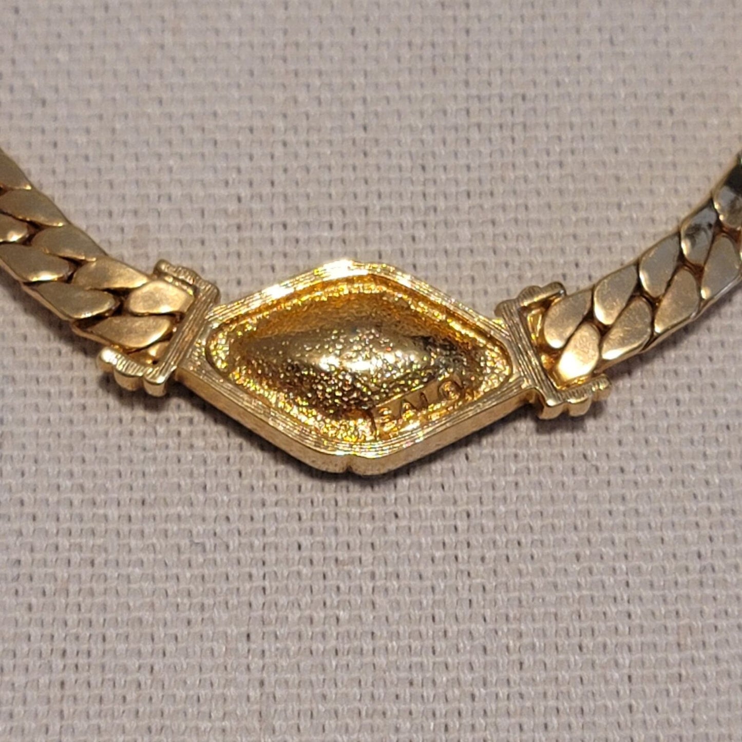 Vintage S.A.L Ruby Crystal Gold Tone Necklace