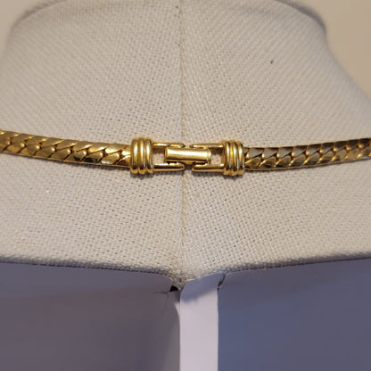 Vintage S.A.L Ruby Crystal Gold Tone Necklace