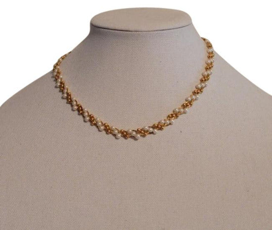 Vintage Trifari braided Bead Chain Necklace