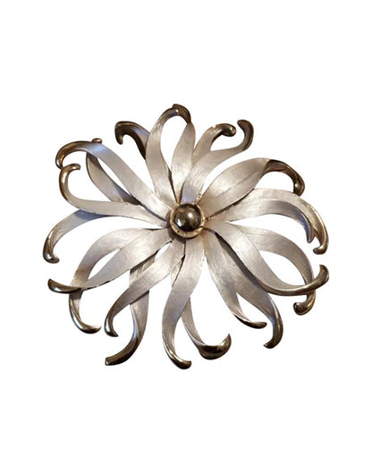 Vintage Silver and Gold Tone Flower Brooch